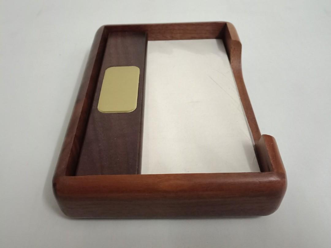 Wooden Memo Holder Walnut, Hobbies & Toys, Stationery & Craft, Craft