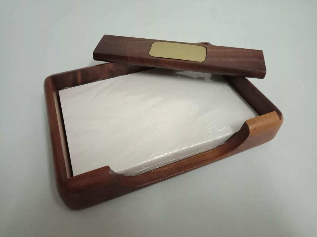 Wooden Memo Holder Walnut, Hobbies & Toys, Stationery & Craft, Craft