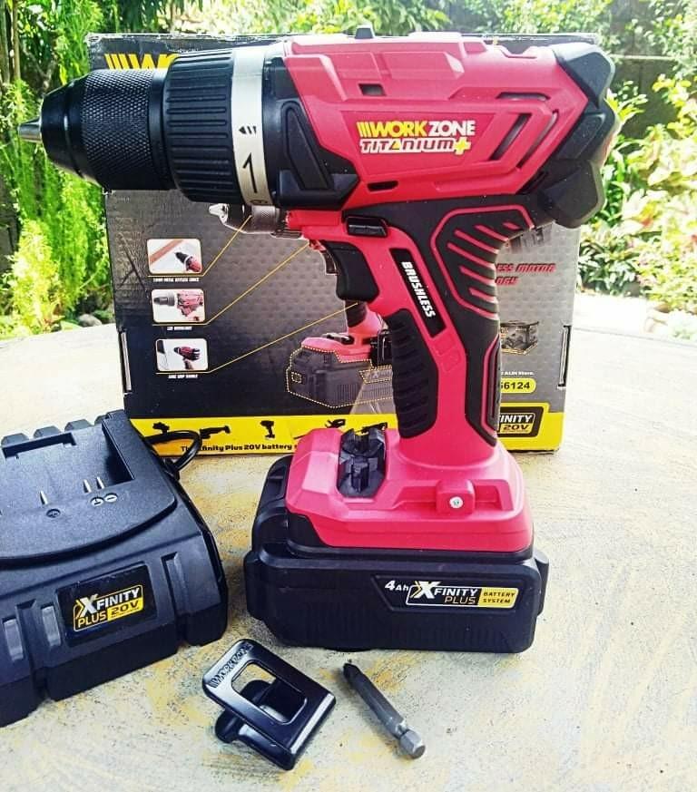 Workzone cordless xfinity 20v Li ion brushless cordless drill