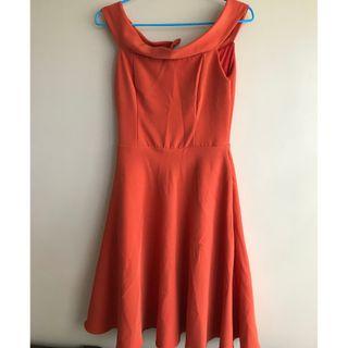 Orange Offshoulder Dress