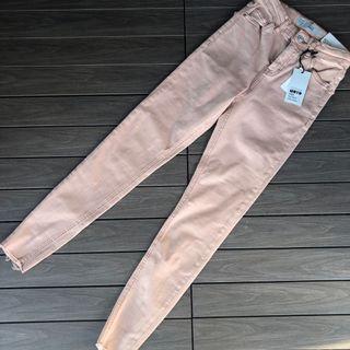Topshop MOTO Dusky Pink Raw Hem Jamie Jeans
