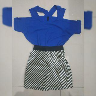 Atasan biru silang