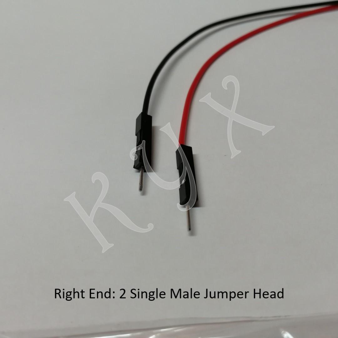 9V Battery Snapon Connector Clip 2 Single Male Jumper Heads 