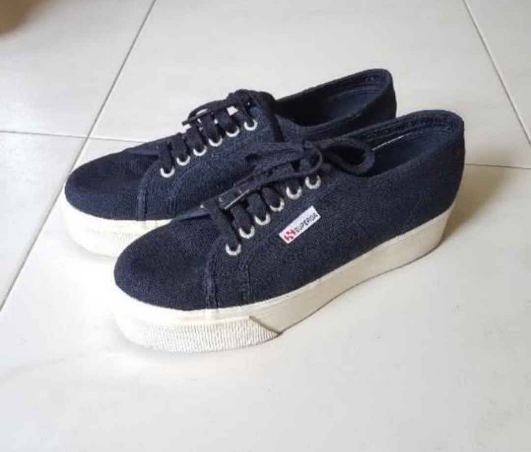 superga platform navy
