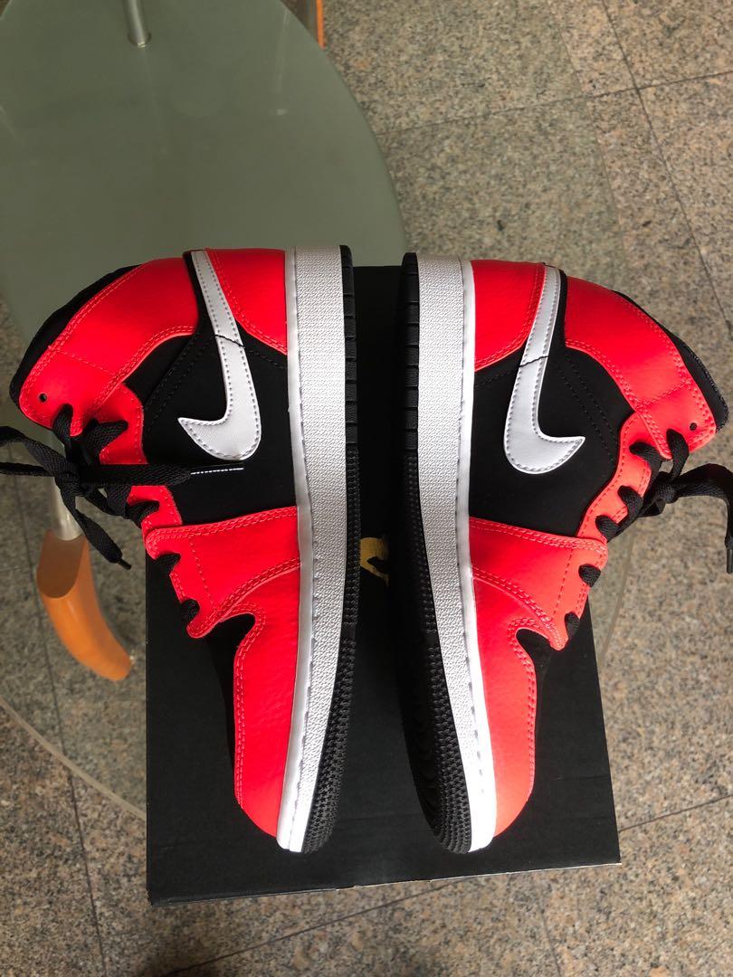 Air Jordan 1 Mid black infrared 23 white Men s Fashion Footwear Sneakers on Carousell