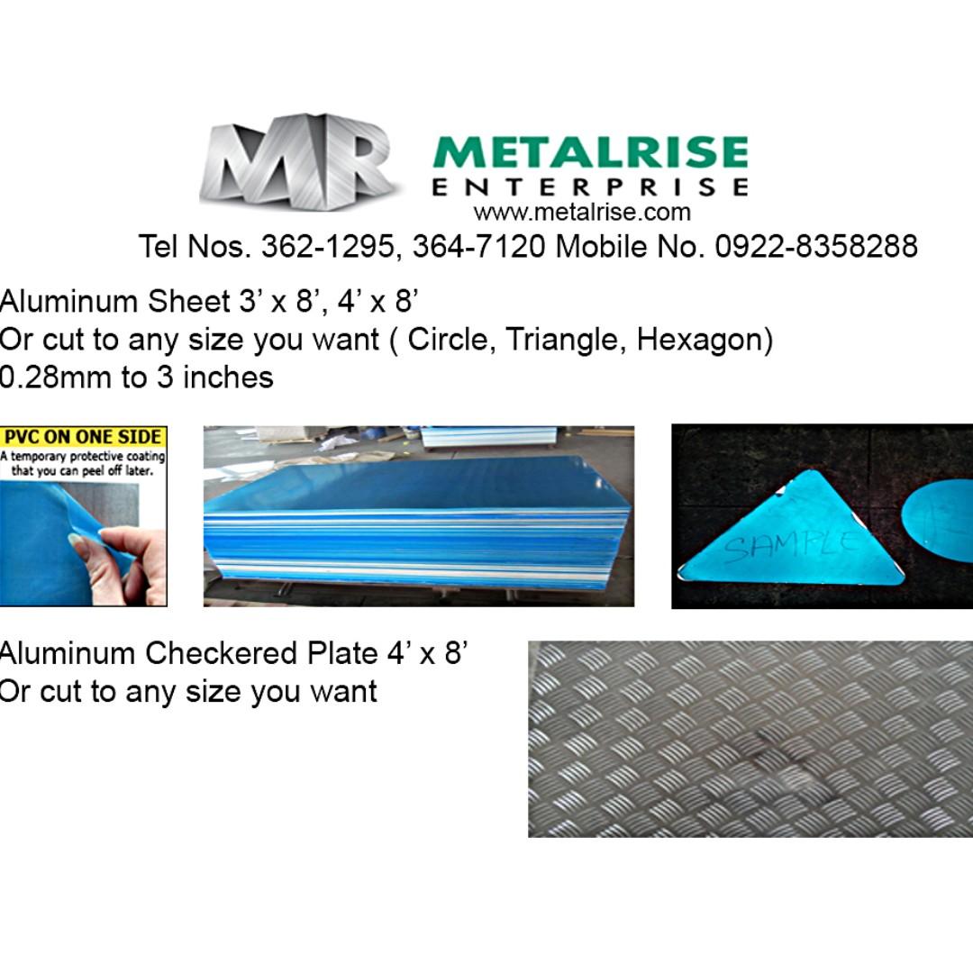 Aluminum Plain Sheet 3ft X 8ft Or 4ft X 8ft Aluminum Checkered Plate 4ft X 8ft Construction Industrial Construction Building Materials On Carousell