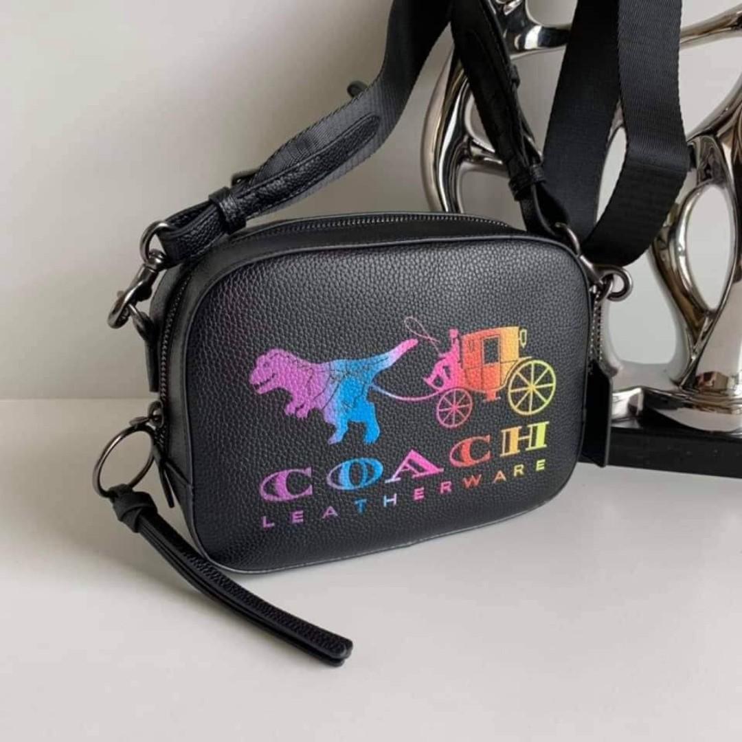 Authentic Coach F69417 Dinosaur Pull Pattern Crossbody Camera Bag