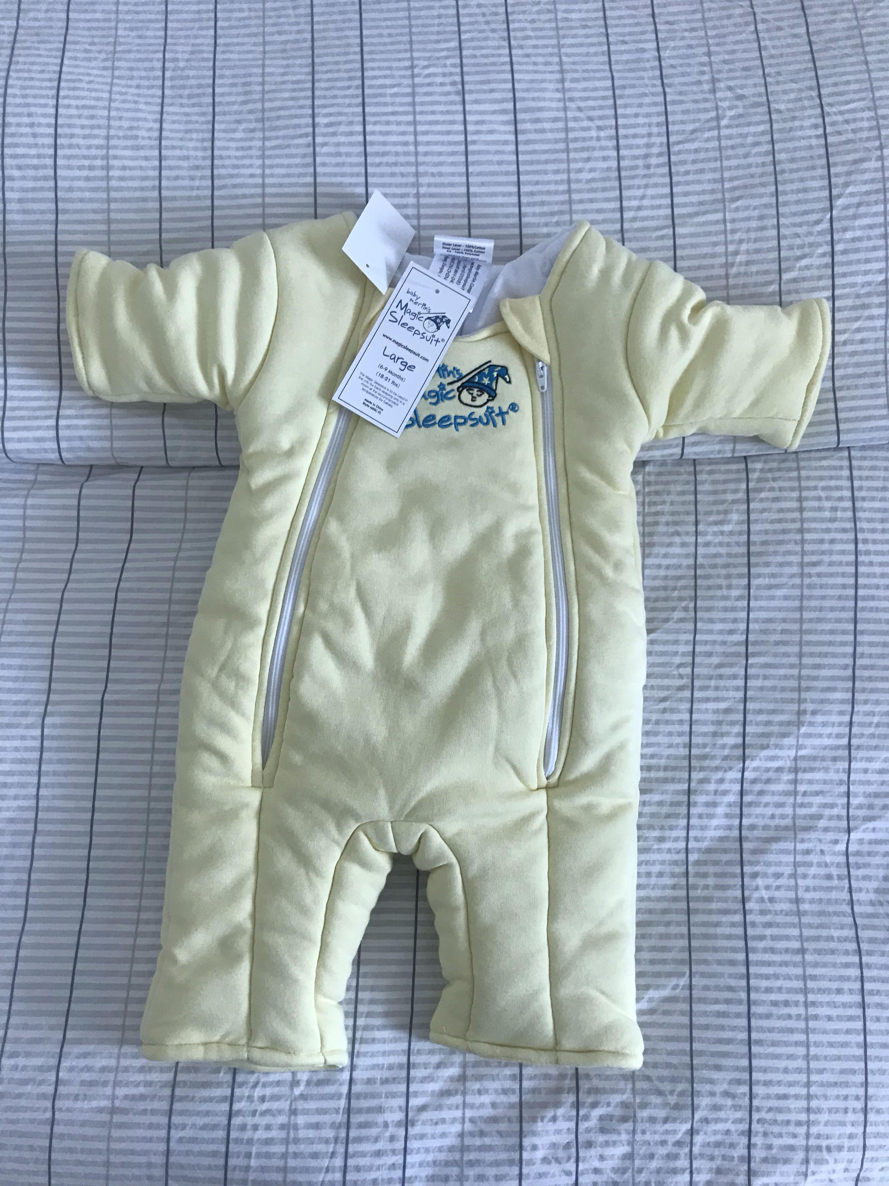 Baby Merlin S Magic Sleepsuit Yellow 6 9 Months Babies Kids Babies Apparel On Carousell