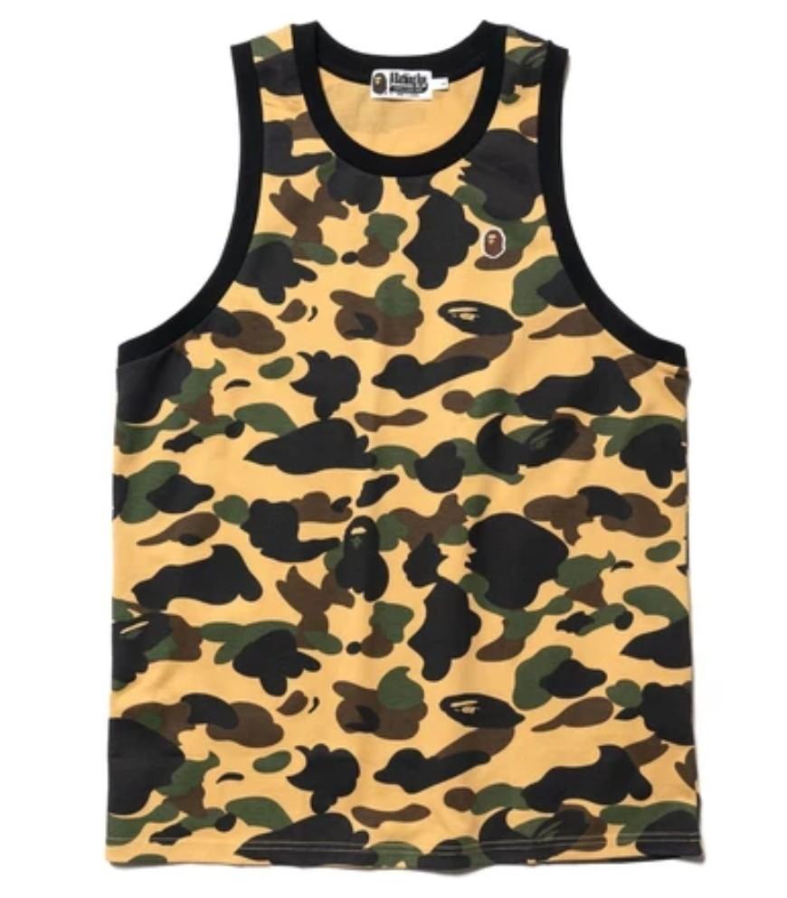 Bape 1st Camo One Point Tank Top Yellow 2xl Men S Fashion