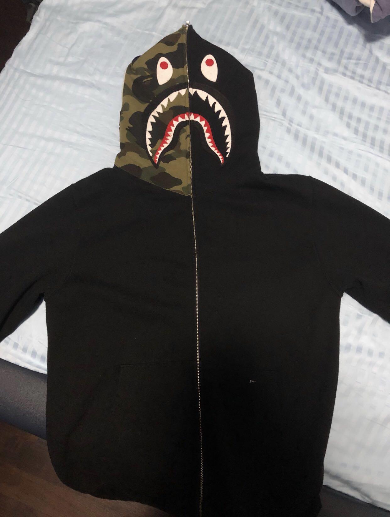 Bape shark hoodie half camo discount