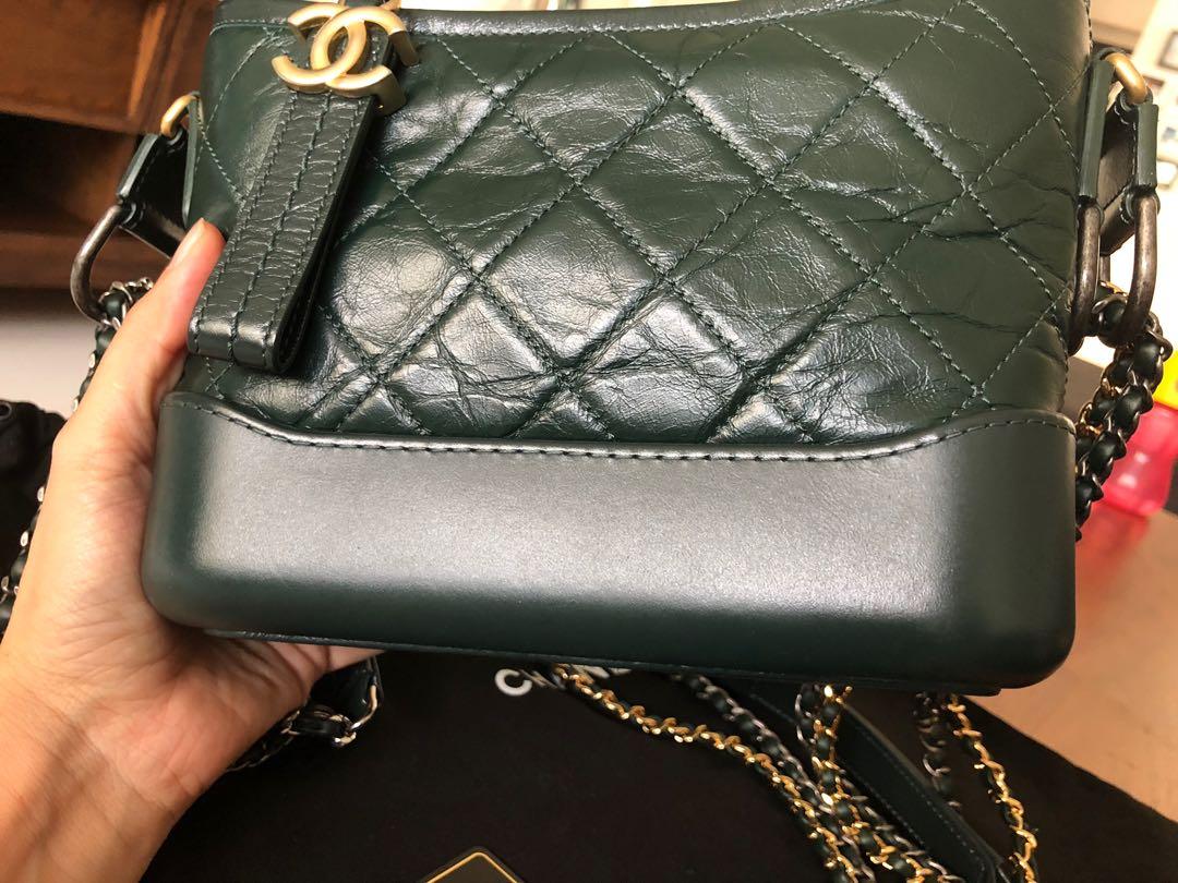Gabrielle leather crossbody bag Chanel Green in Leather - 22296634