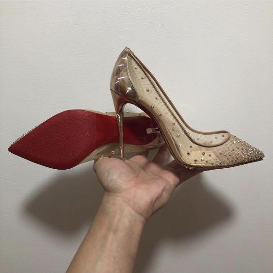Gold holographic heels store