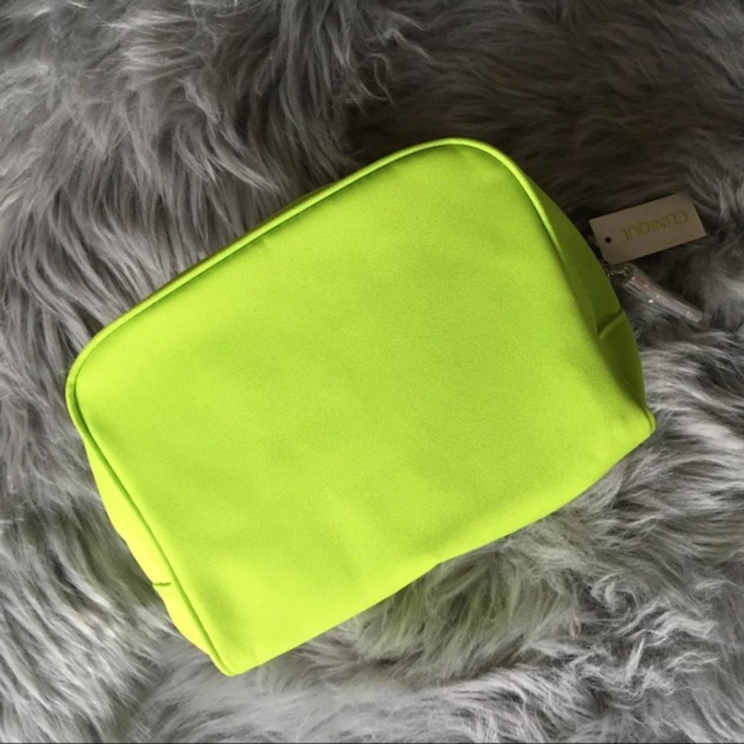 Clinique Neon Green Cosmetic Case Toiletry Makeup Bag, Looking For on  Carousell