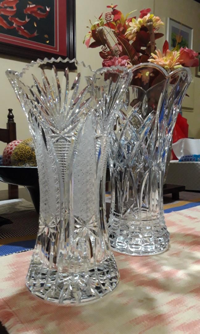 Crystal Vases Hand Cut Crafted Czech Hoya Noritake On Carousell