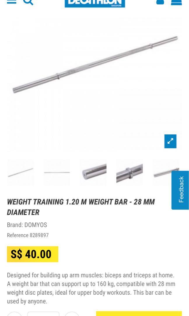 Decathlon Weight Bar Sports Weights Gym Equipment On Carousell