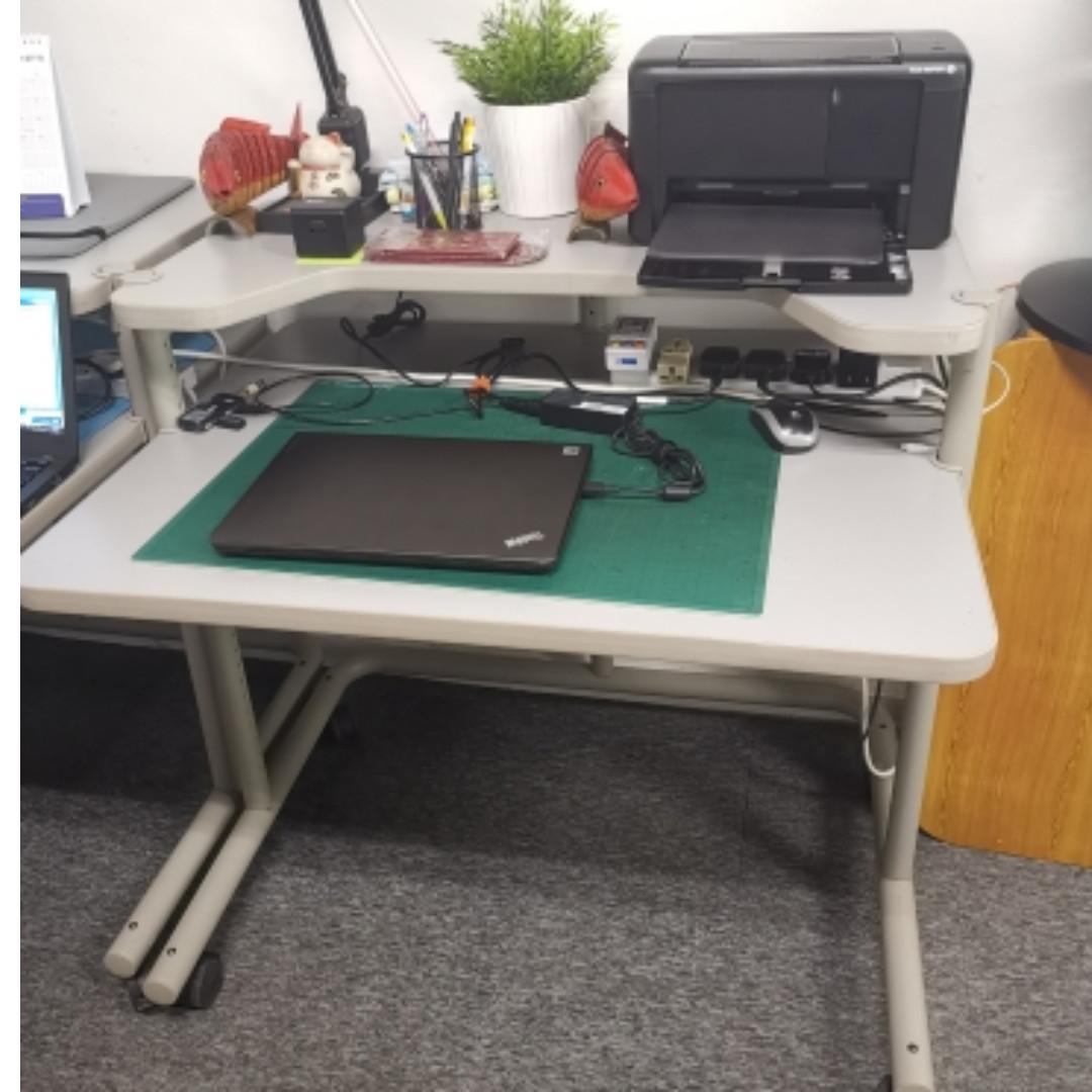 Double layer computer shop desk