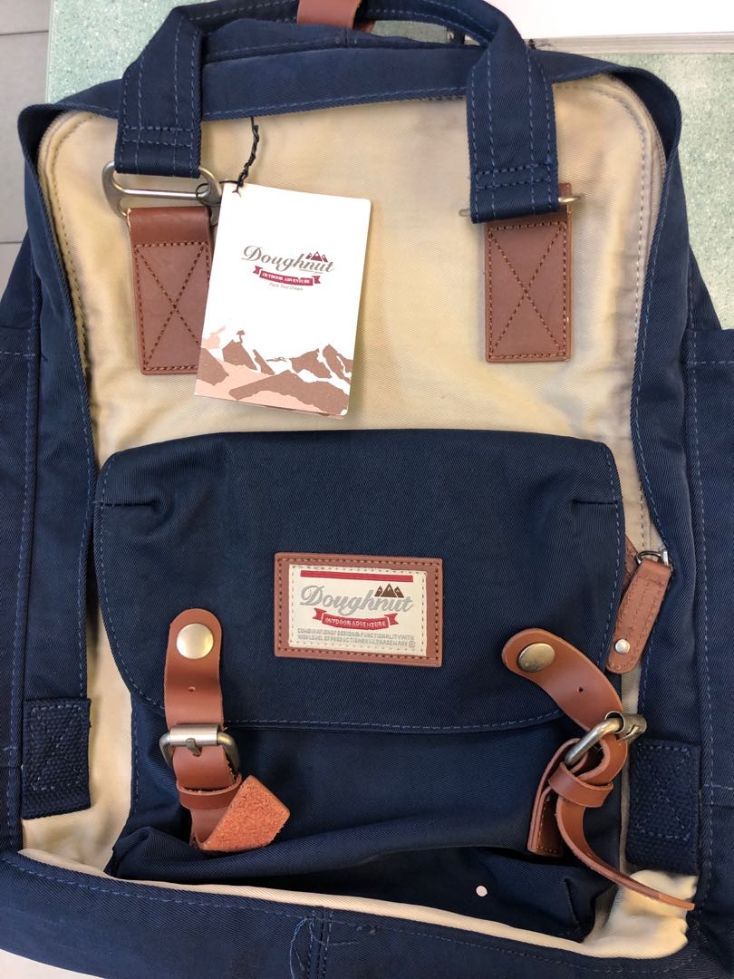 Doughnut Backpack Macaroon Ivory X Navy Women s Fashion Bags