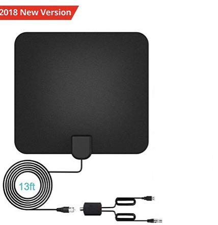 4K 1080P Free HD programs Digital HDTV Antenna UHF VHF FM 300 Miles 13FT Cable
