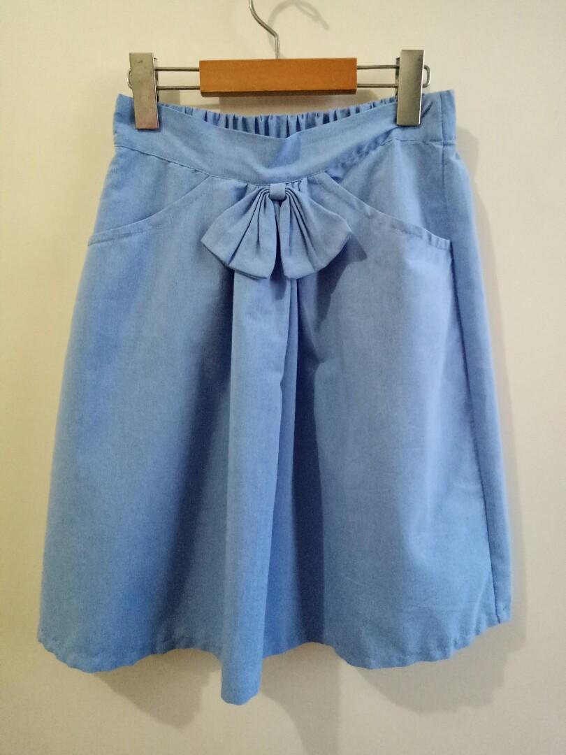 long flowy denim skirt