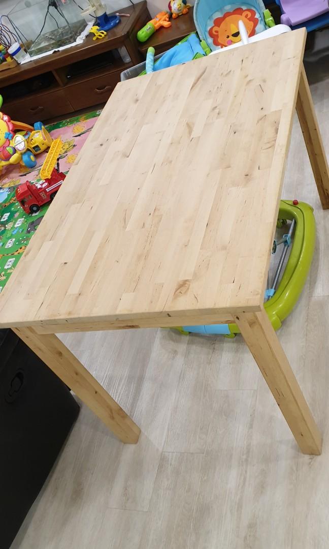 Ikea solid wood dining table, Furniture & Home Living, Furniture