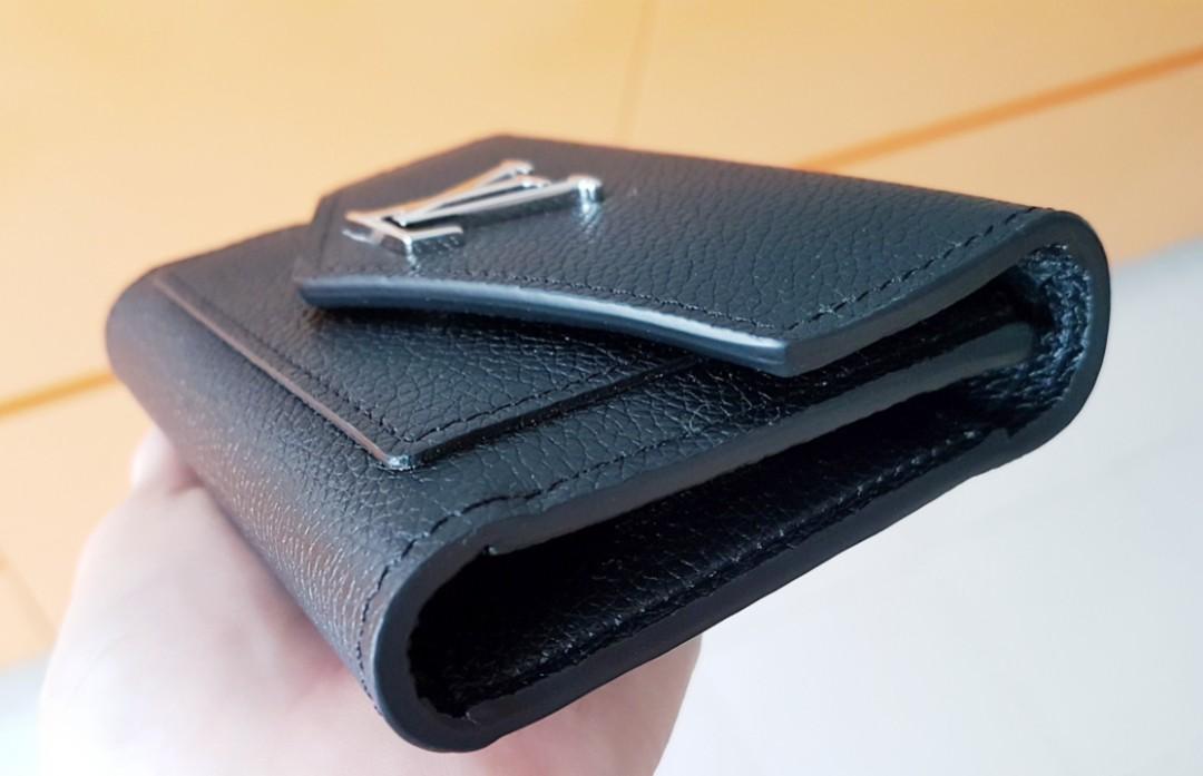LOUIS VUITTON Portefeuille MyLockMe M62947 Compact Men's Black Leather  Wallet