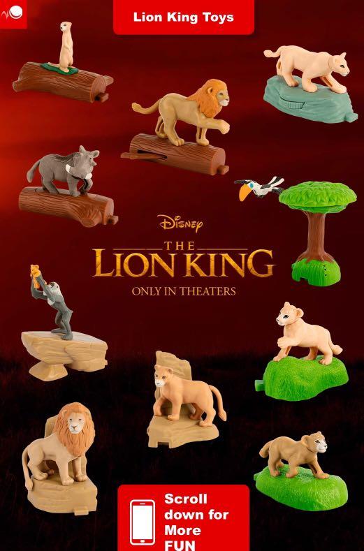 Get The COMPLETE Set! 2019 McDONALD'S DISNEY'S THE LION KING HAPPY MEAL TOYS