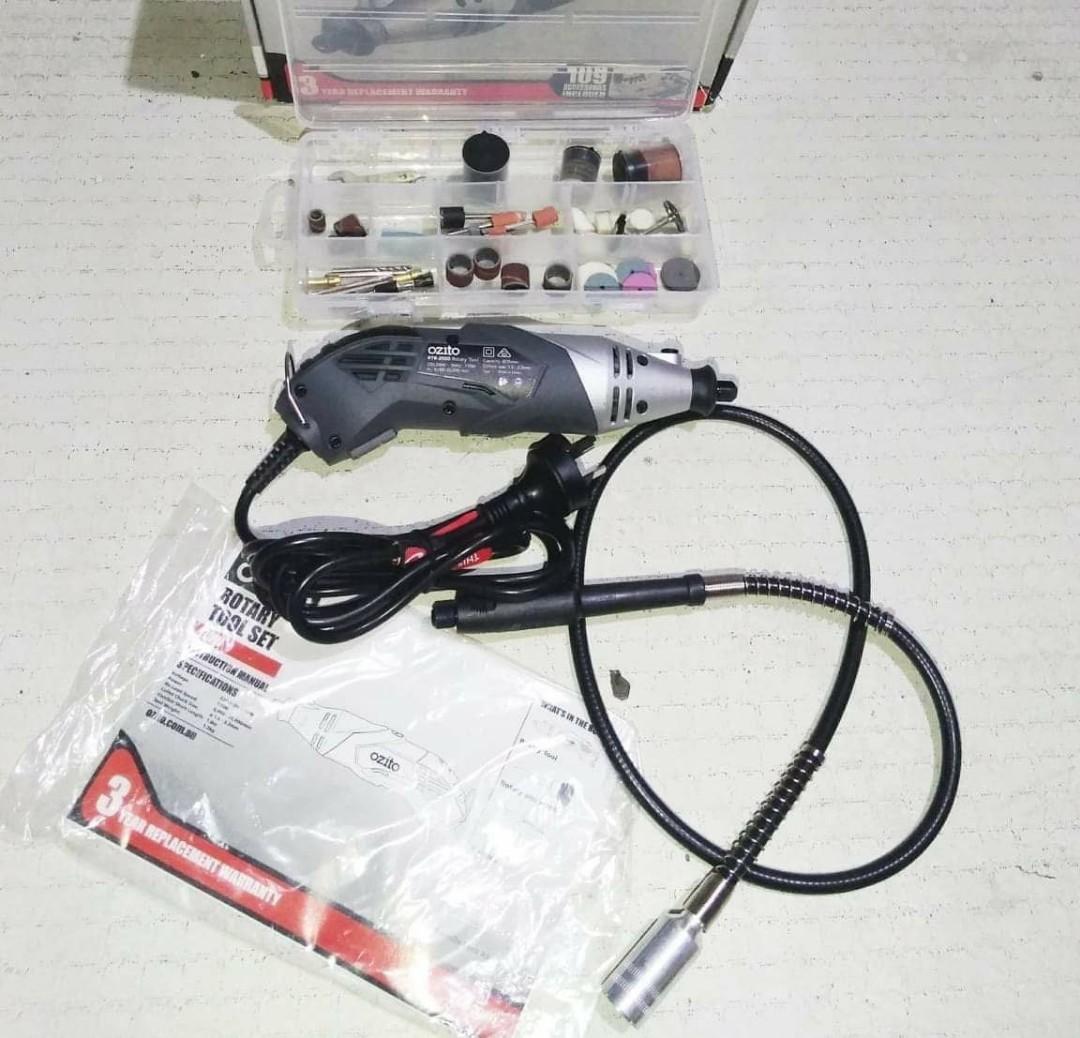 Ozito 170W rotary tool set set with flex shaft, Furniture & Home Living