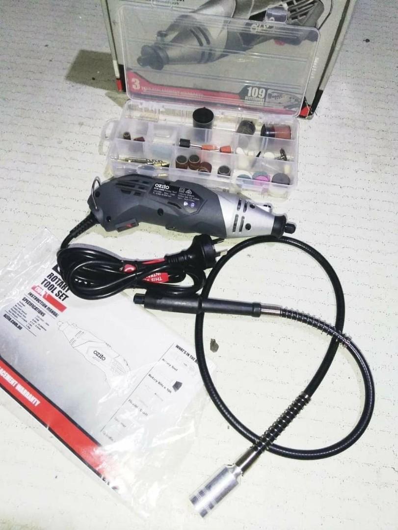Ozito 170W rotary tool set set with flex shaft, Furniture & Home Living