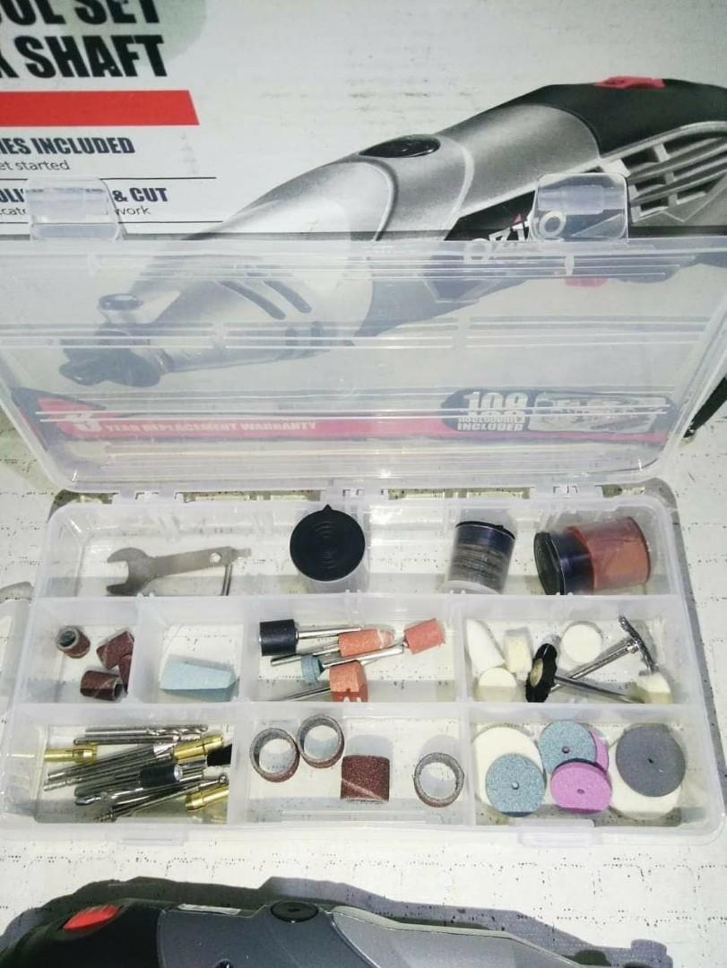 Ozito 170W rotary tool set set with flex shaft, Furniture & Home Living