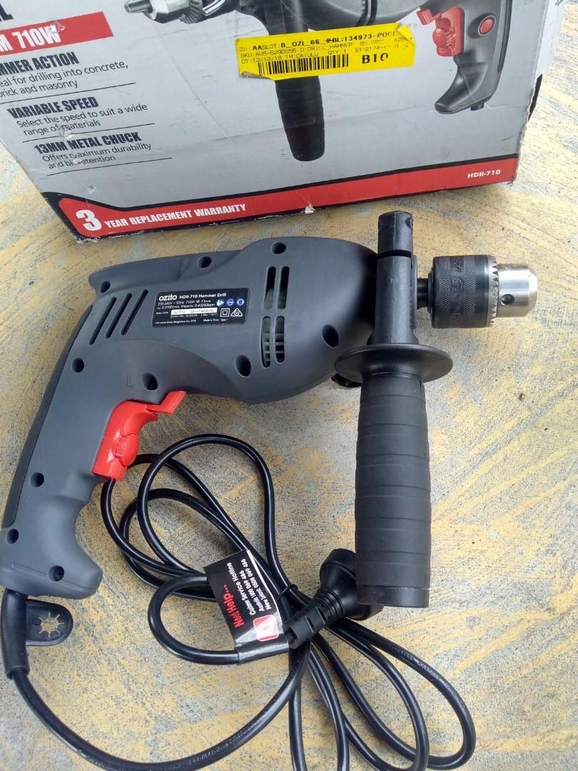 Ozito 710W 13mm electric hammer drill, Furniture & Home Living