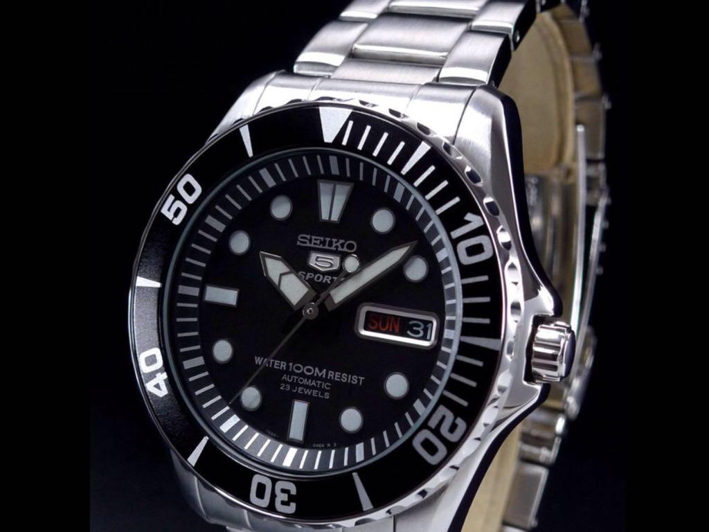Seiko 5 Sports Snzf17 Black Sea Urchin Automatic Watch Snzf17k1 Brand New Men S Fashion Watches On Carousell