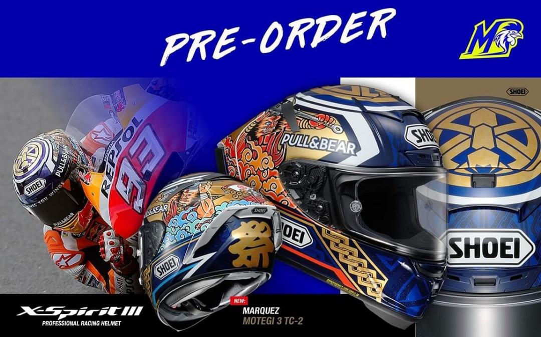 Shoei Helmet Marquez Motegi X Spirit 3 X14 Motorcycles Motorcycle Apparel On Carousell