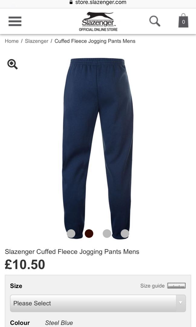 slazenger cuffed fleece jogging pants mens