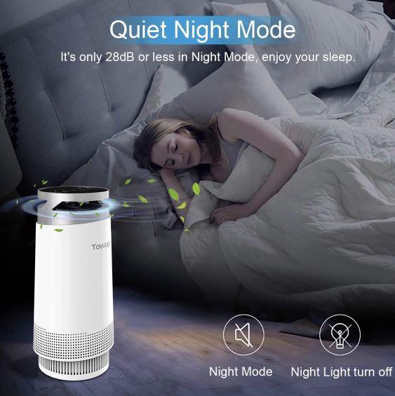 Toyuugo Air Purifier True Hepa Air Cleaner With Active Carbon Filters Compact Purifiers Filtration With Night Light No Ozone Pm Eliminator Cleaner For Allergies Home Pets Dander Smokers Home Appliances Cooling