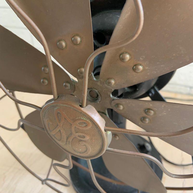 Vintage Ge General Electric Brass Blade Fan Vintage