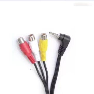 TV Plus to Car Monitor AV Input Cable GZ-8004 RCA to AudioVideo 3.5mm Baby Plug 28-inches