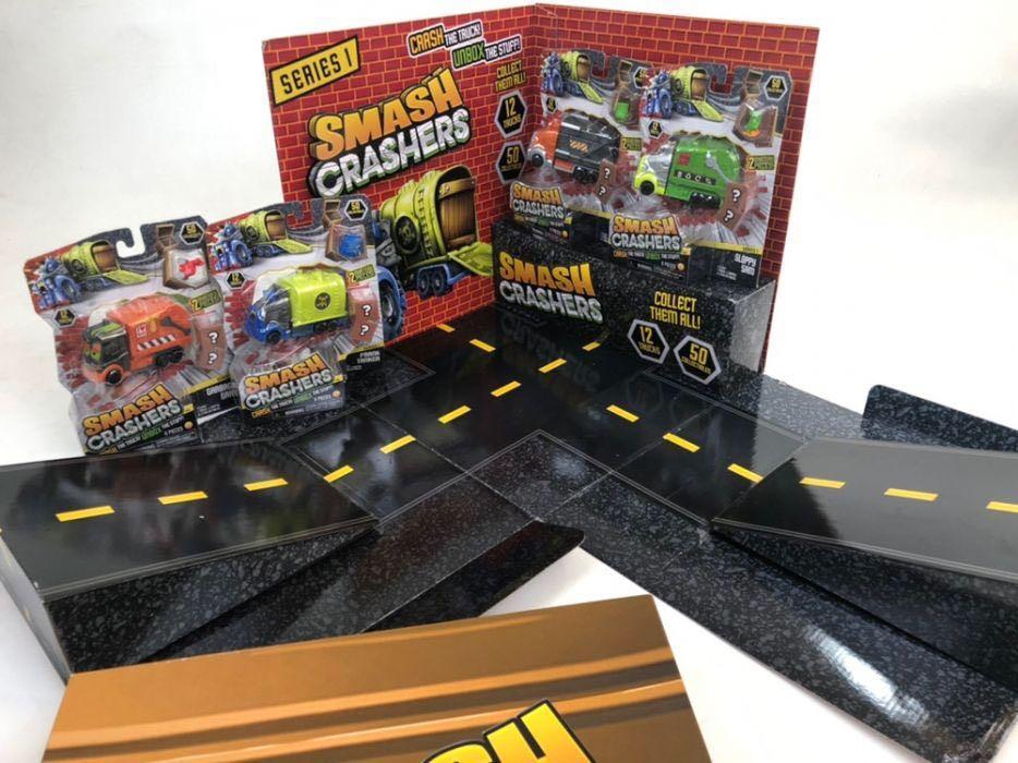 4 packs Smash Crashers Toy Trucks Cars - w free play box