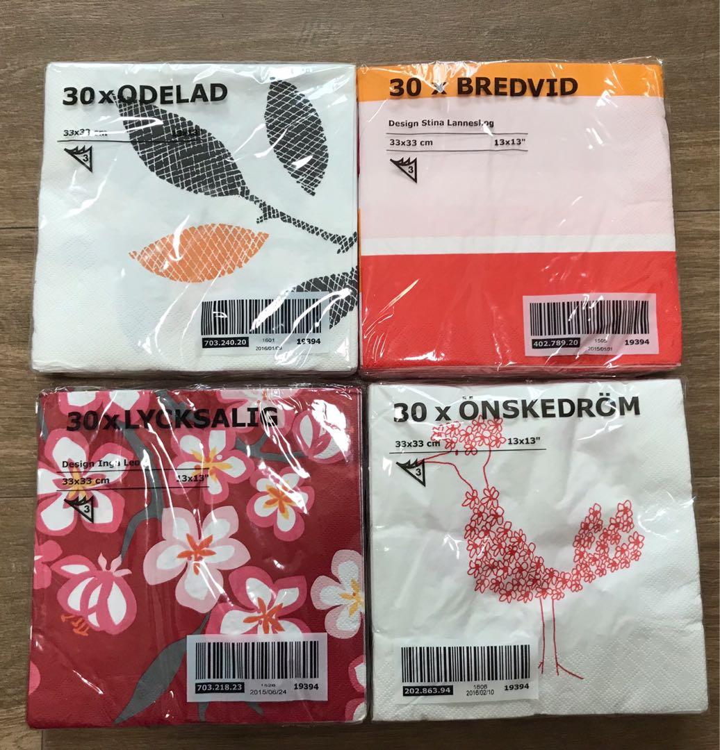 Ikea Knyck 5x Ikea Party Napkin Pack 30pc Each On Carousell