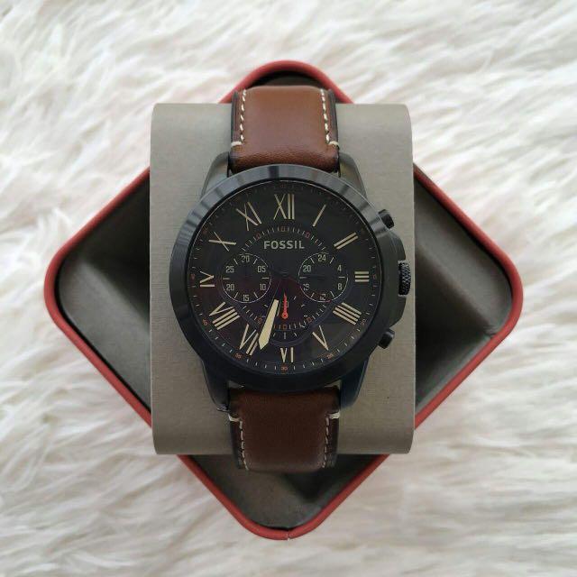 ORIGINAL FOSSIL GRANT CHRONOGRAPH LUGGAGE LEATHER Men s Fashion Watches Accessories Watches on Carousell