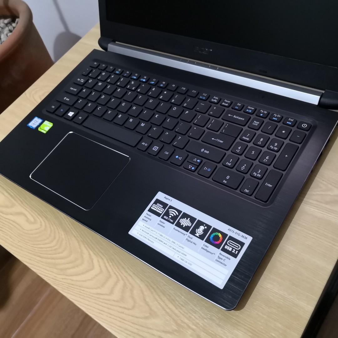 acer aspire 5 15 inch core i3 7100u 4gb 1tb nvidia gt940mx 2gb