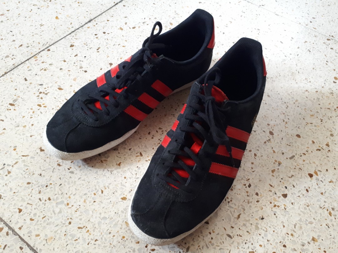 Adidas gazelle og black and red hot sale