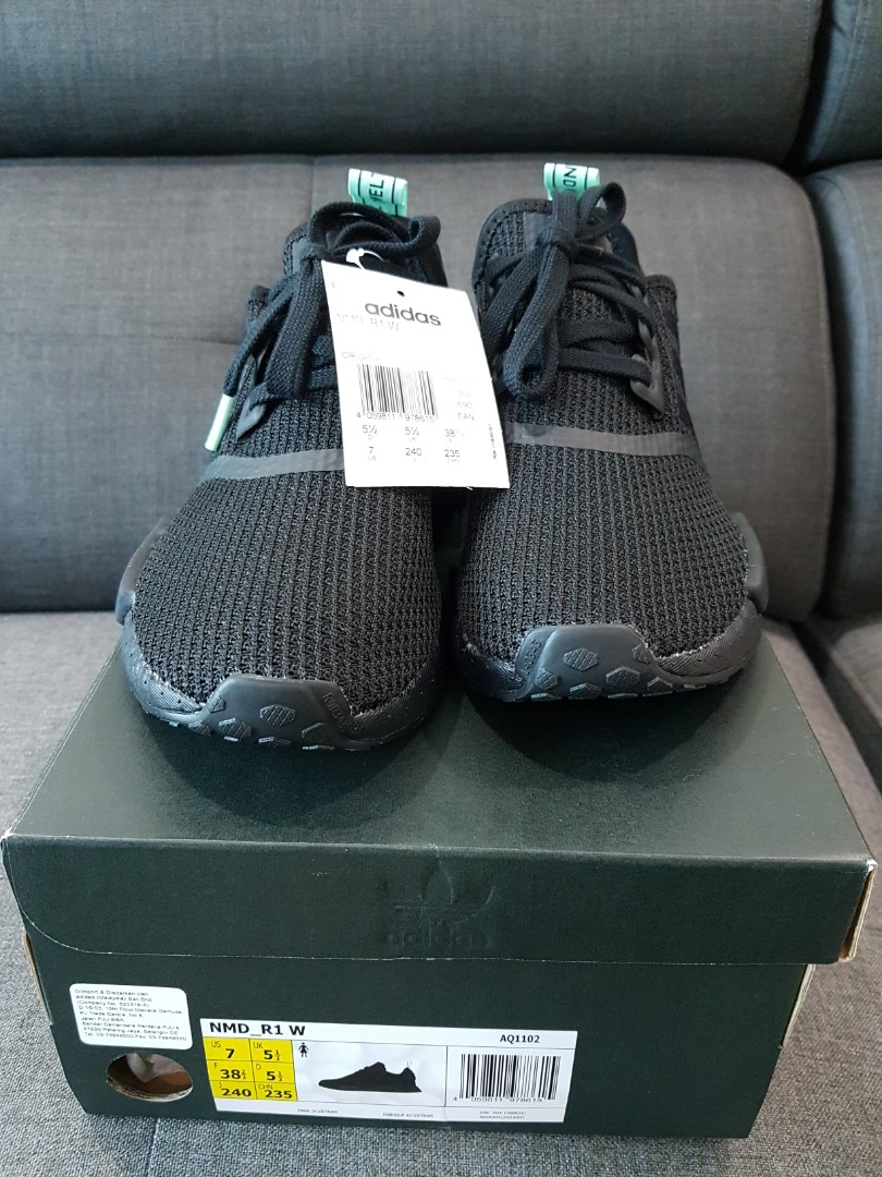 Adidas NMD R1 W Core Black Clear Mint Women s Fashion Footwear