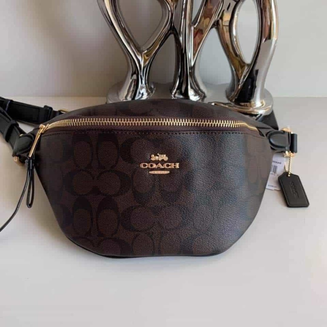 Authentic Coach F48740 Belt Bag In Signature Canvas