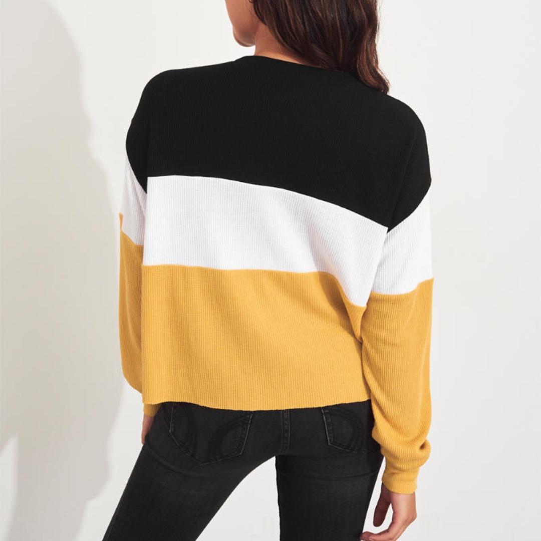 AUTHENTIC HOLLISTER Waffle Boyfriend Crewneck T Shirt Women s Fashion Tops Shirts on Carousell