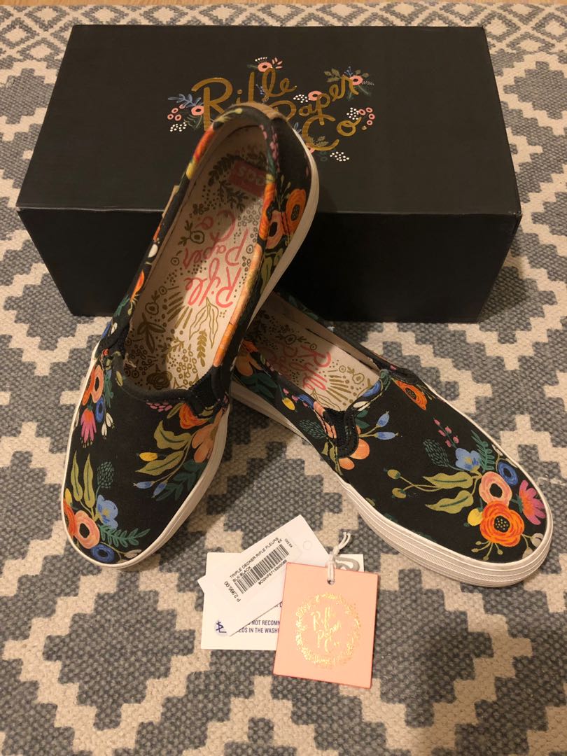 keds rifle paper slip ons