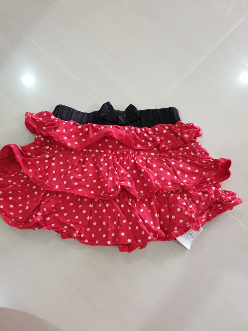baby red polka dot skirt