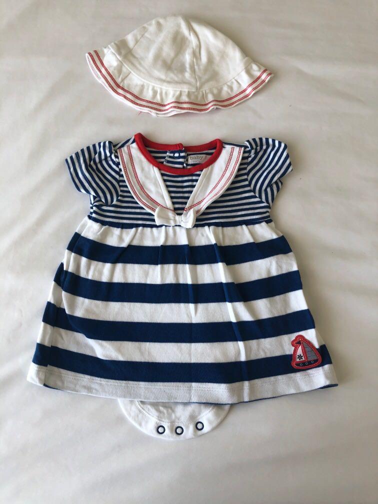 baby girl sailor dress and hat