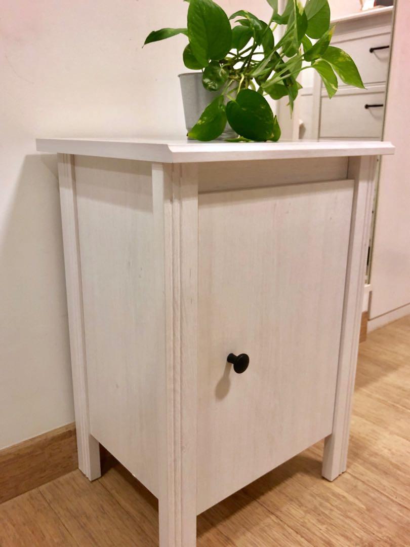 Bedside Table Ikea Brusali, Country White, Furniture & Home Living