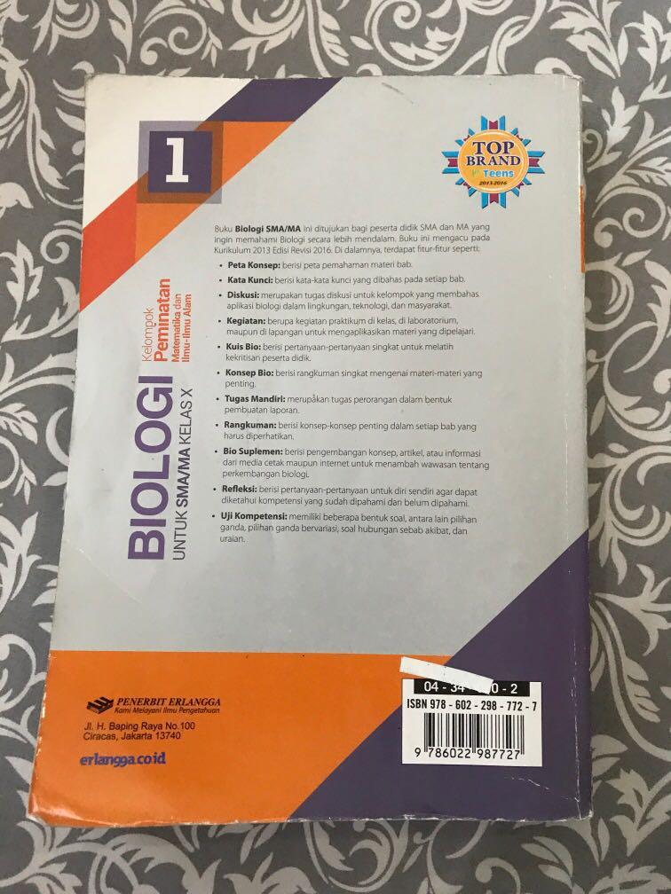 Biologi Penerbit Erlangga Utk Sma Kelas X Buku Alat Tulis Buku Pelajaran Di Carousell