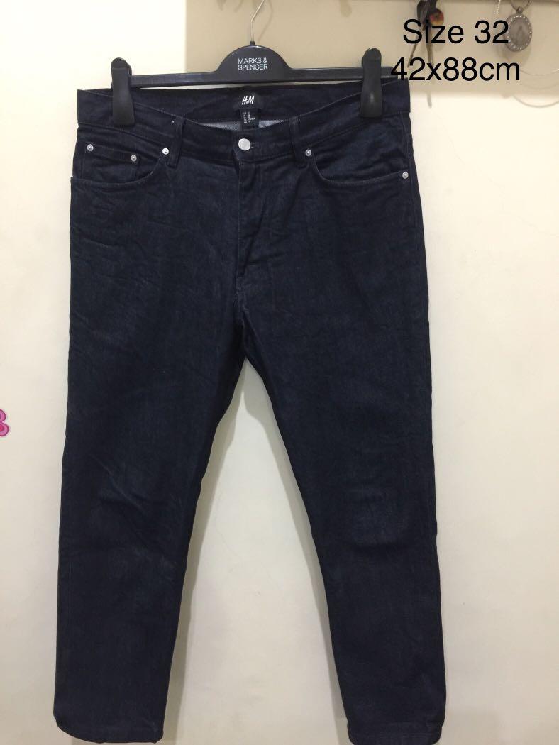 Celana jeans H M original Fesyen Pria Pakaian Bawahan di Carousell